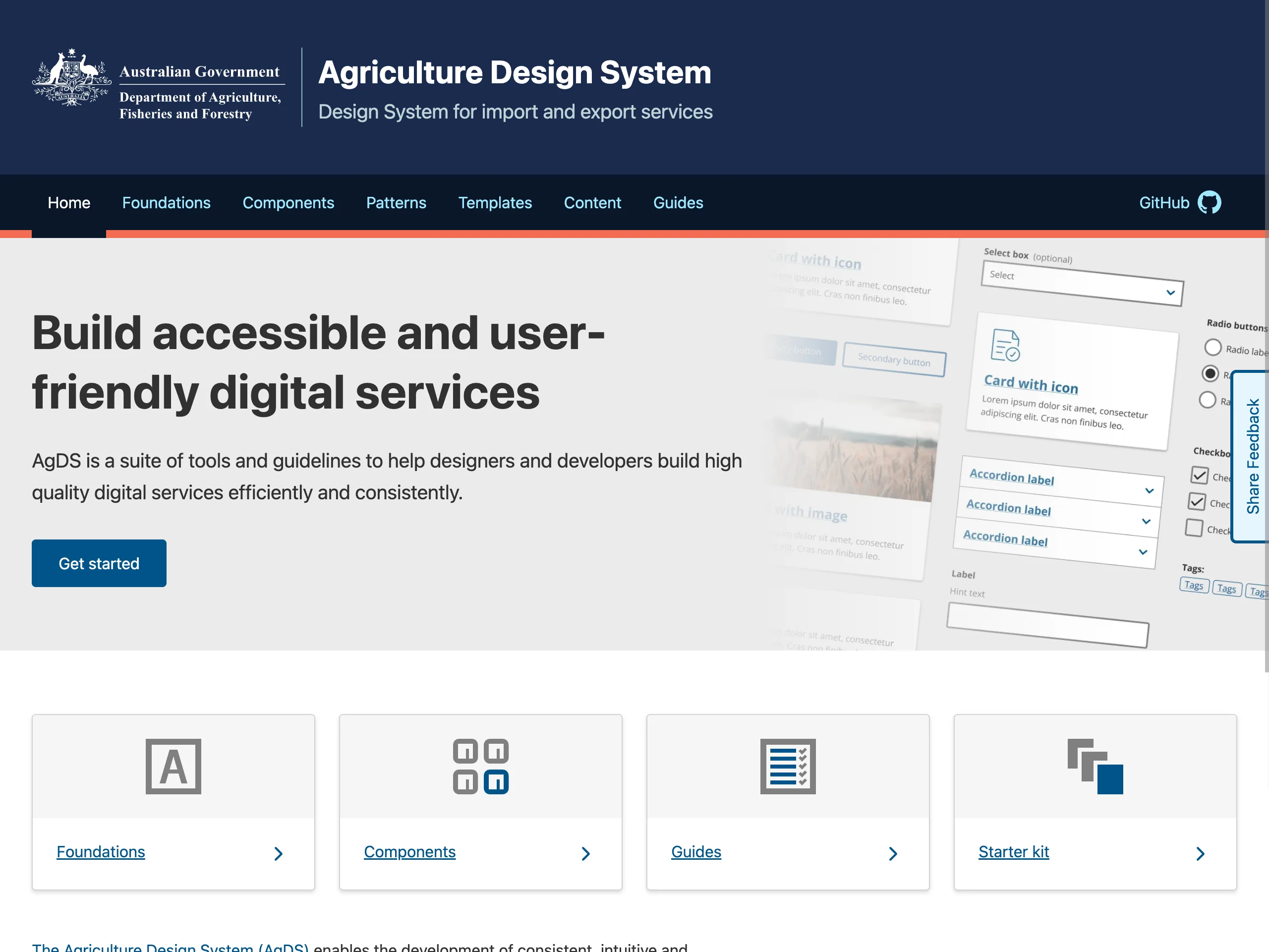 Agriculture Design System hero